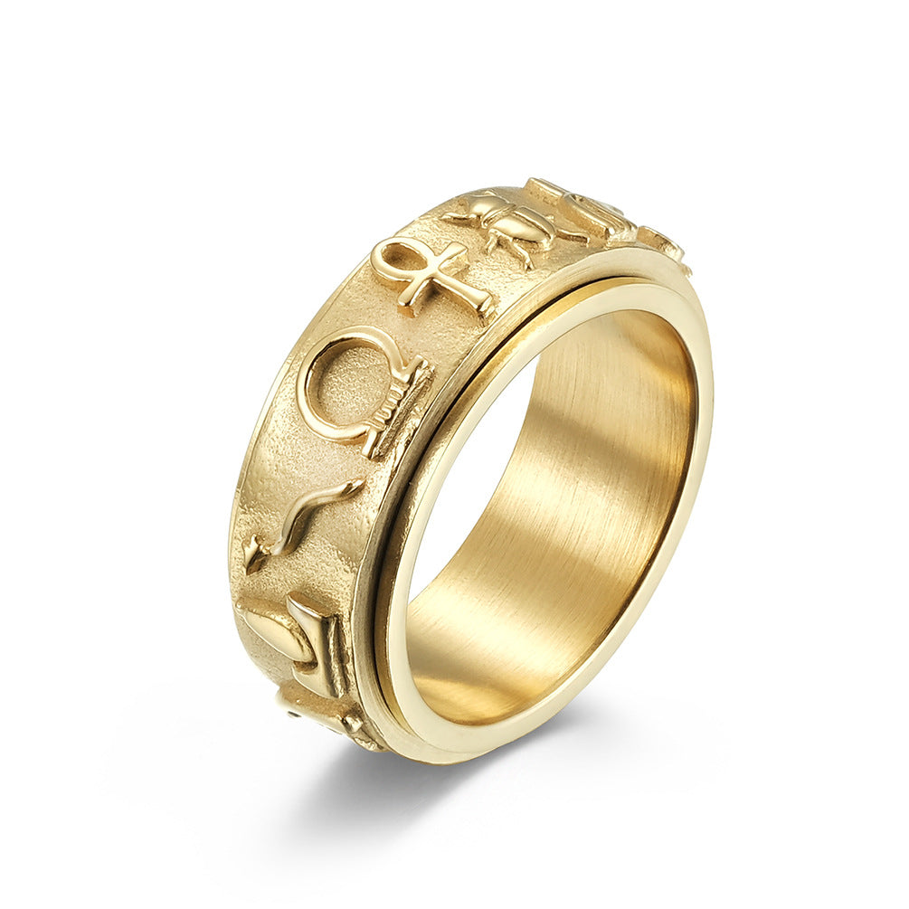 Joyería al por mayor Símbolos del Antiguo Egipto Anillos de acero inoxidable